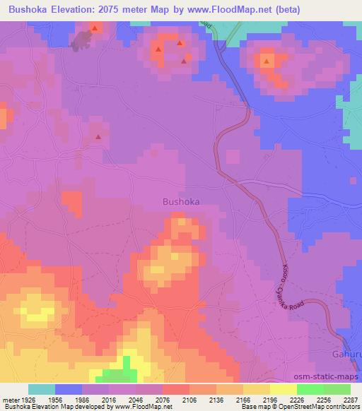 Bushoka,Uganda Elevation Map