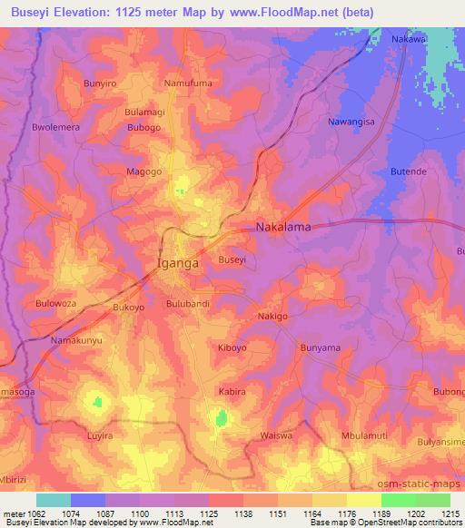 Buseyi,Uganda Elevation Map