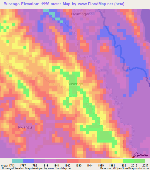 Busengo,Uganda Elevation Map