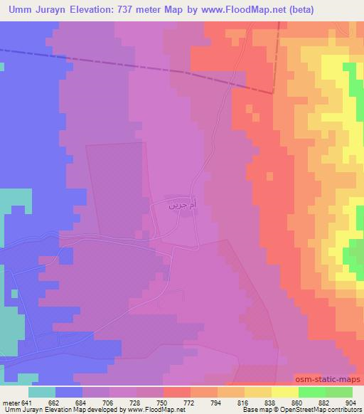 Umm Jurayn,Syria Elevation Map