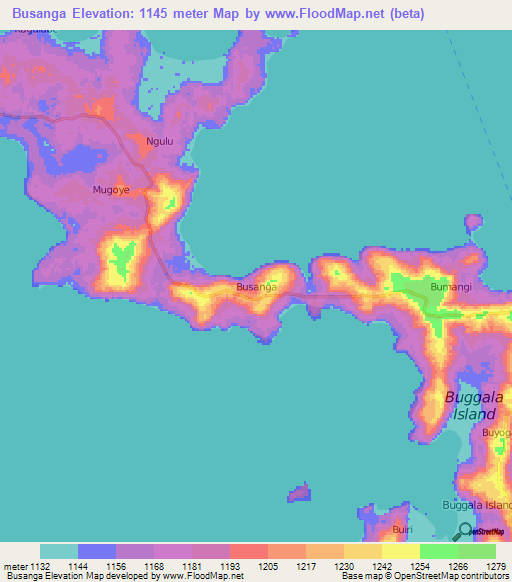 Busanga,Uganda Elevation Map