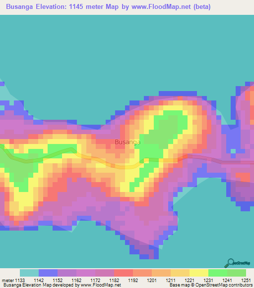 Busanga,Uganda Elevation Map