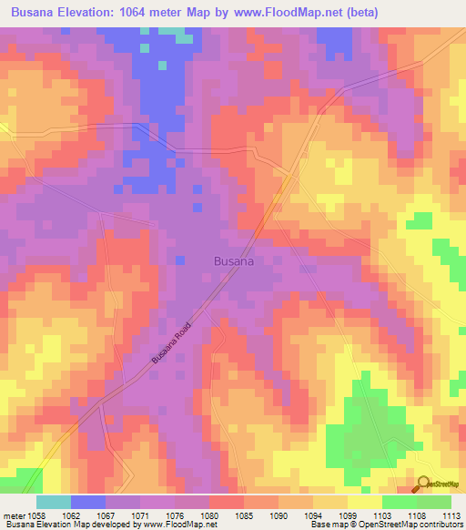 Busana,Uganda Elevation Map
