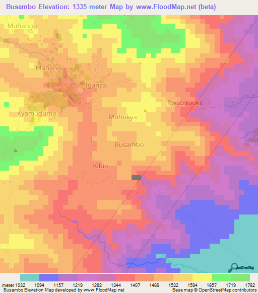Busambo,Uganda Elevation Map