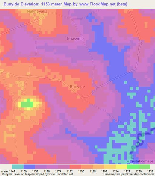 Bunyide,Uganda Elevation Map