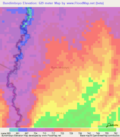 Bundimboyo,Uganda Elevation Map