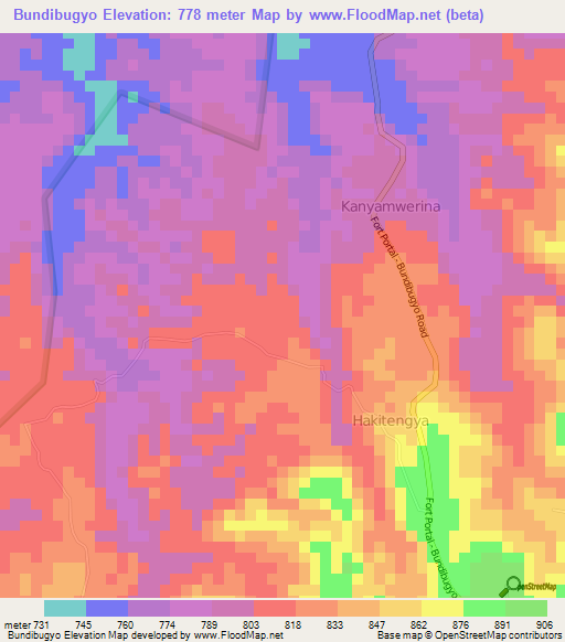 Bundibugyo,Uganda Elevation Map