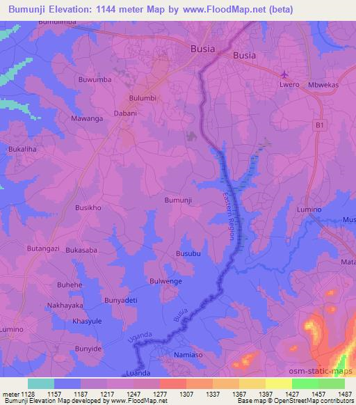 Bumunji,Uganda Elevation Map