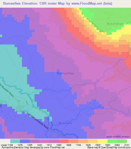 Bumasifwa,Uganda Elevation Map