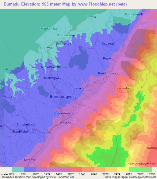 Bumadu,Uganda Elevation Map