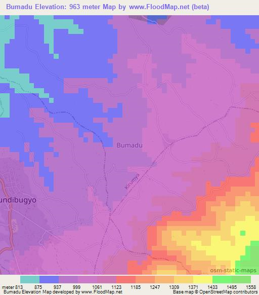 Bumadu,Uganda Elevation Map