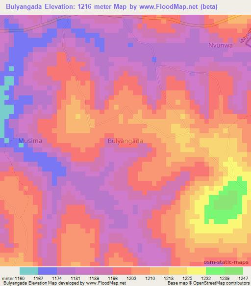 Bulyangada,Uganda Elevation Map