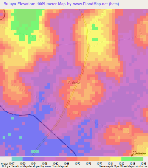 Buluya,Uganda Elevation Map