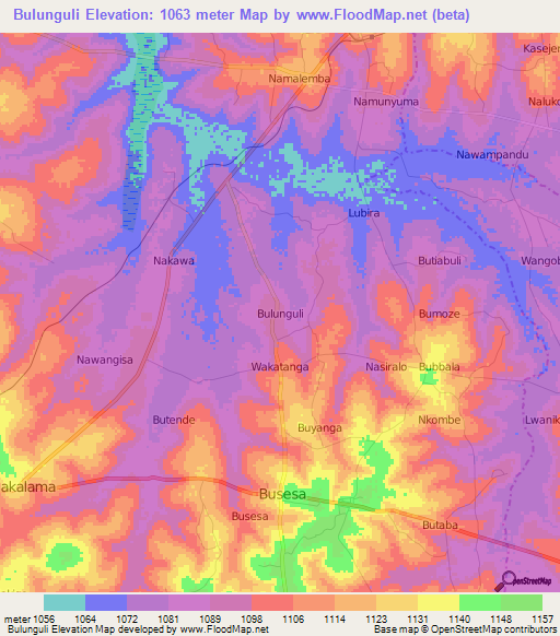 Bulunguli,Uganda Elevation Map