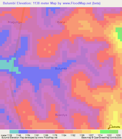 Bulumbi,Uganda Elevation Map