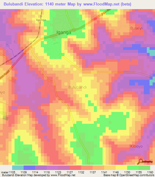 Bulubandi,Uganda Elevation Map
