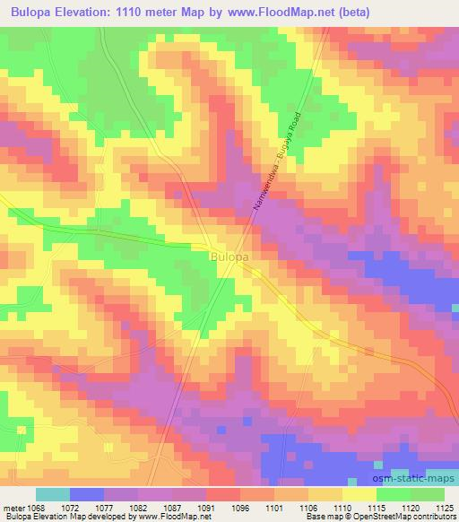 Bulopa,Uganda Elevation Map