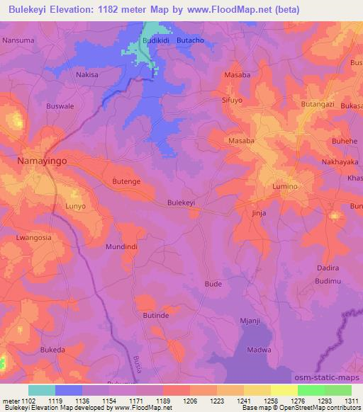 Bulekeyi,Uganda Elevation Map