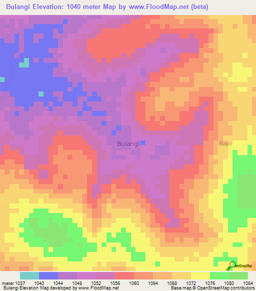 Bulangi,Uganda Elevation Map