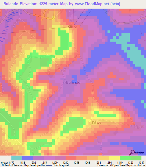 Bulando,Uganda Elevation Map