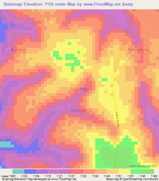 Bulamagi,Uganda Elevation Map