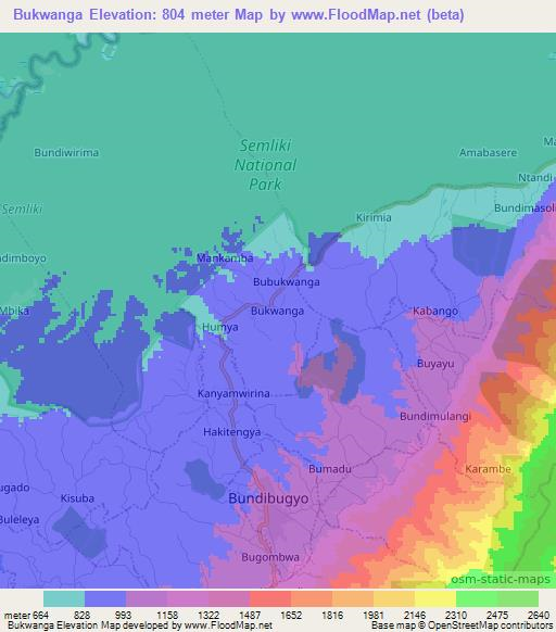Bukwanga,Uganda Elevation Map