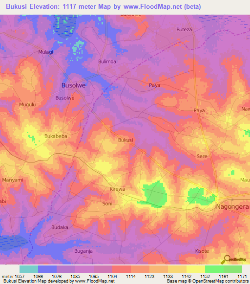 Bukusi,Uganda Elevation Map