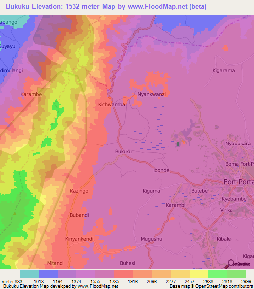 Bukuku,Uganda Elevation Map