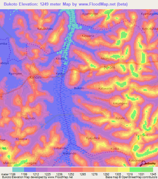 Bukoto,Uganda Elevation Map