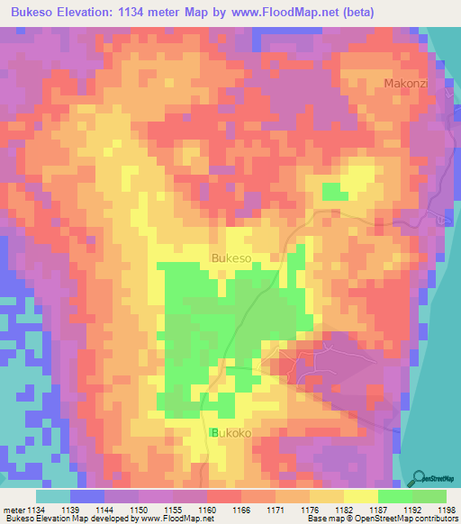 Bukeso,Uganda Elevation Map