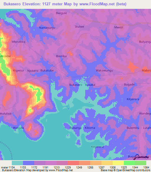 Bukasero,Uganda Elevation Map
