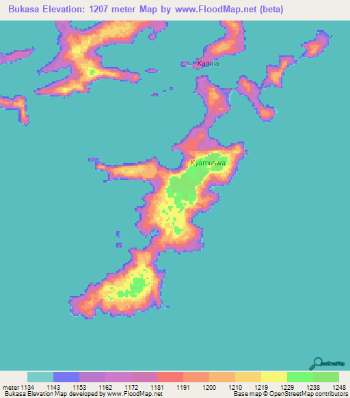 Bukasa,Uganda Elevation Map