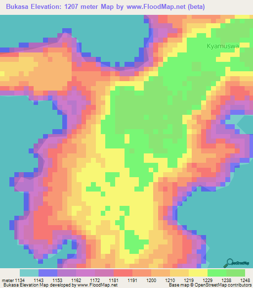 Bukasa,Uganda Elevation Map