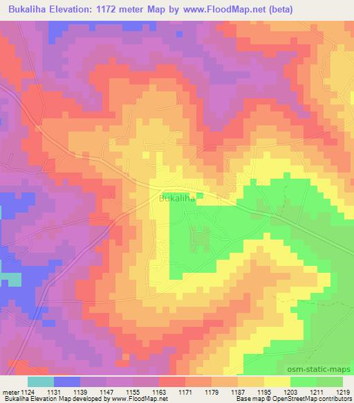 Bukaliha,Uganda Elevation Map