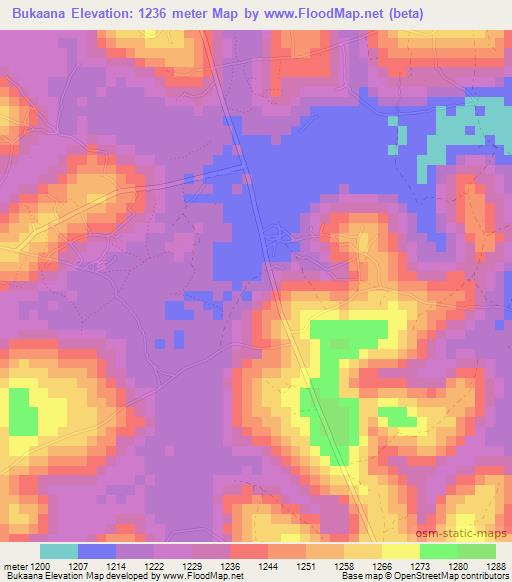 Bukaana,Uganda Elevation Map