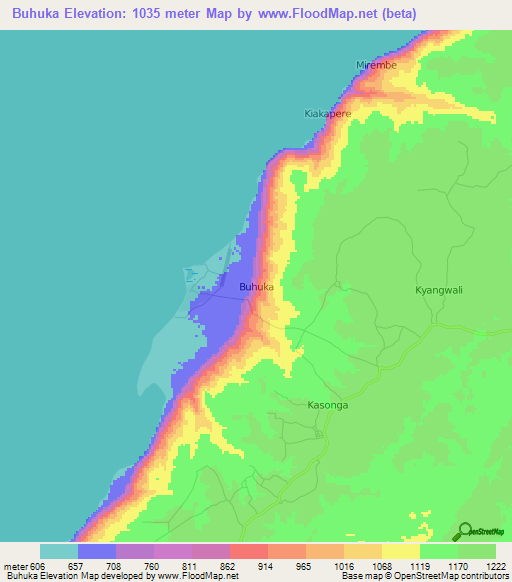 Buhuka,Uganda Elevation Map