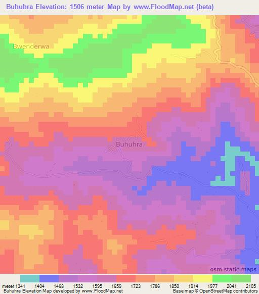 Buhuhra,Uganda Elevation Map