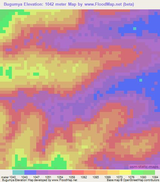 Bugumya,Uganda Elevation Map