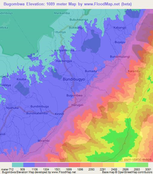 Bugombwa,Uganda Elevation Map