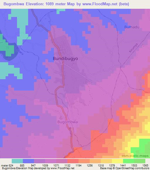 Bugombwa,Uganda Elevation Map