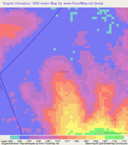 Bugole,Uganda Elevation Map