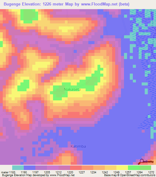 Bugenge,Uganda Elevation Map