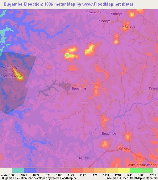 Bugambe,Uganda Elevation Map