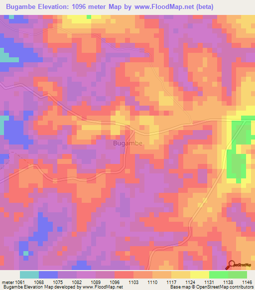 Bugambe,Uganda Elevation Map