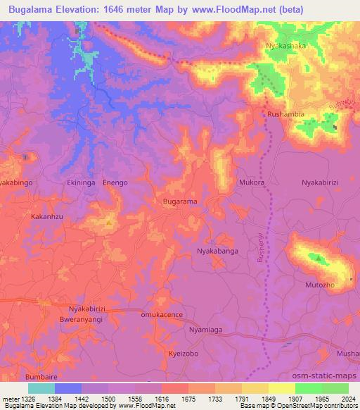 Bugalama,Uganda Elevation Map