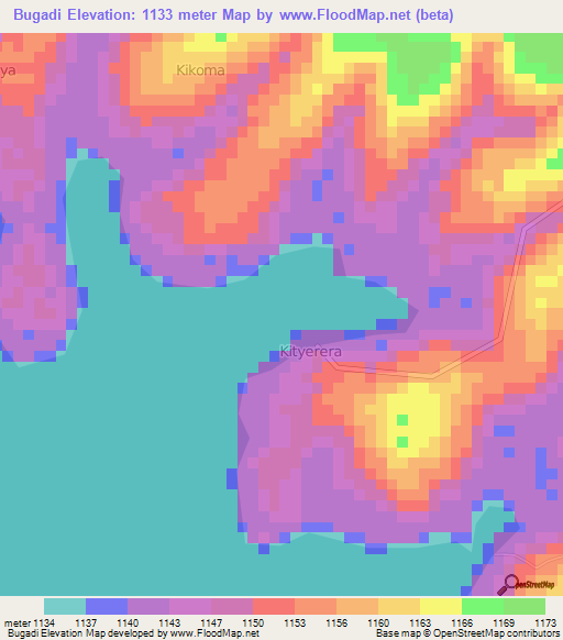 Bugadi,Uganda Elevation Map