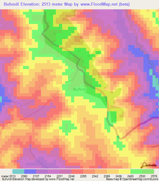 Bufundi,Uganda Elevation Map