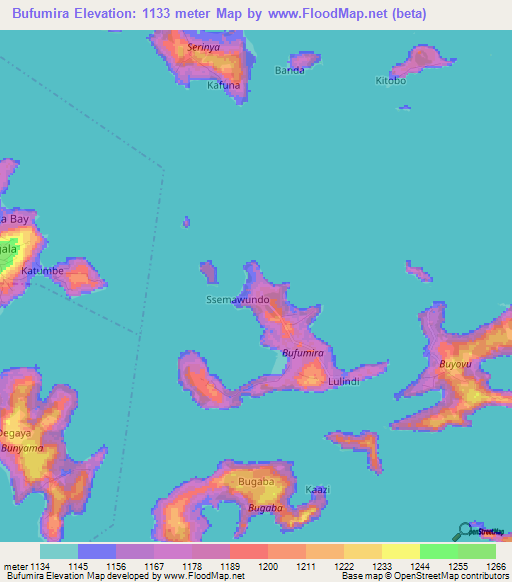 Bufumira,Uganda Elevation Map