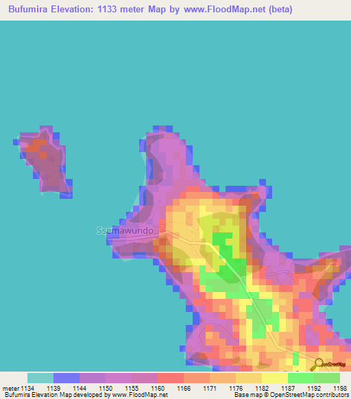 Bufumira,Uganda Elevation Map