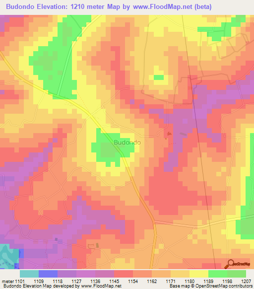 Budondo,Uganda Elevation Map